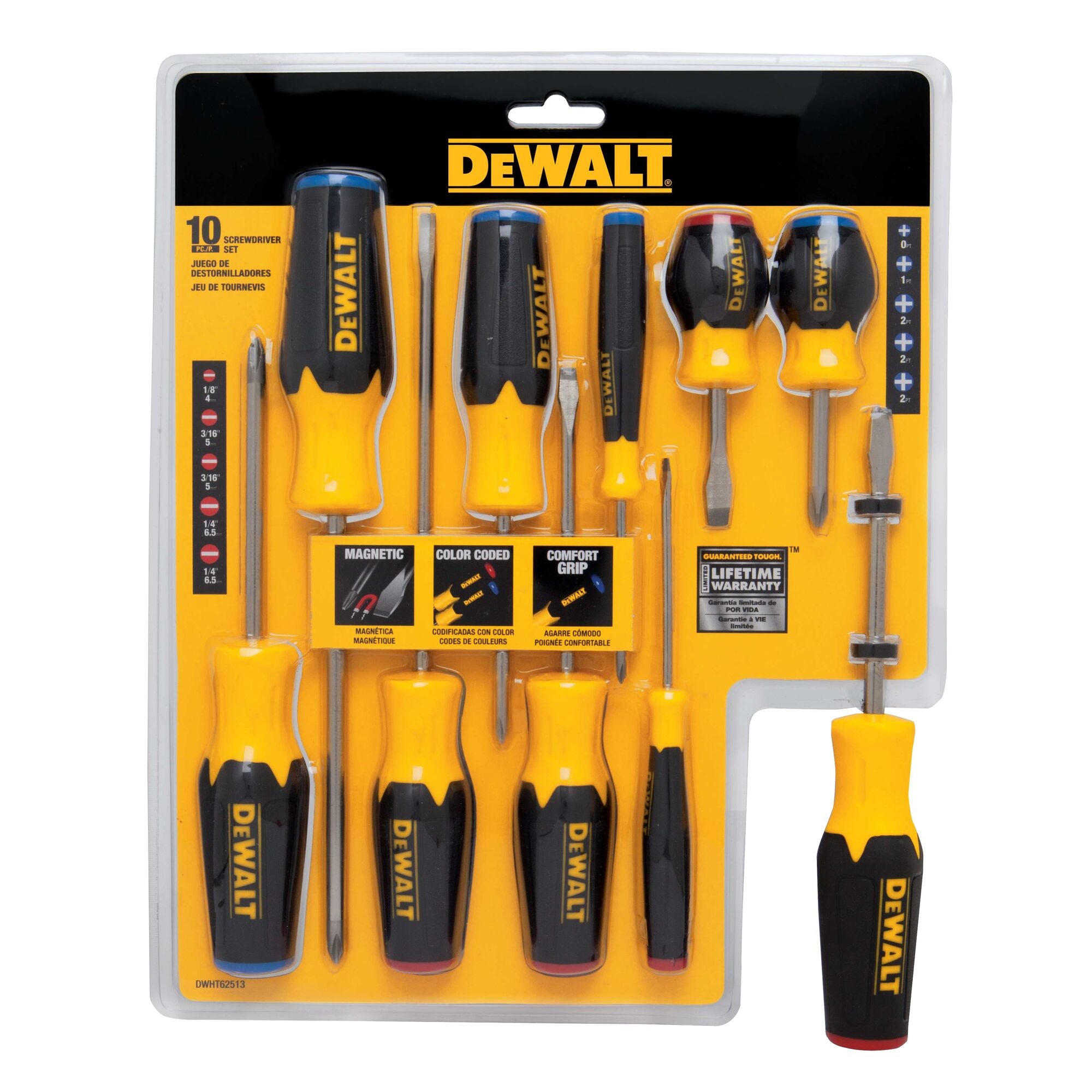 DeWALT Screwdriver Set 10 Pc Phillips and Flat Head