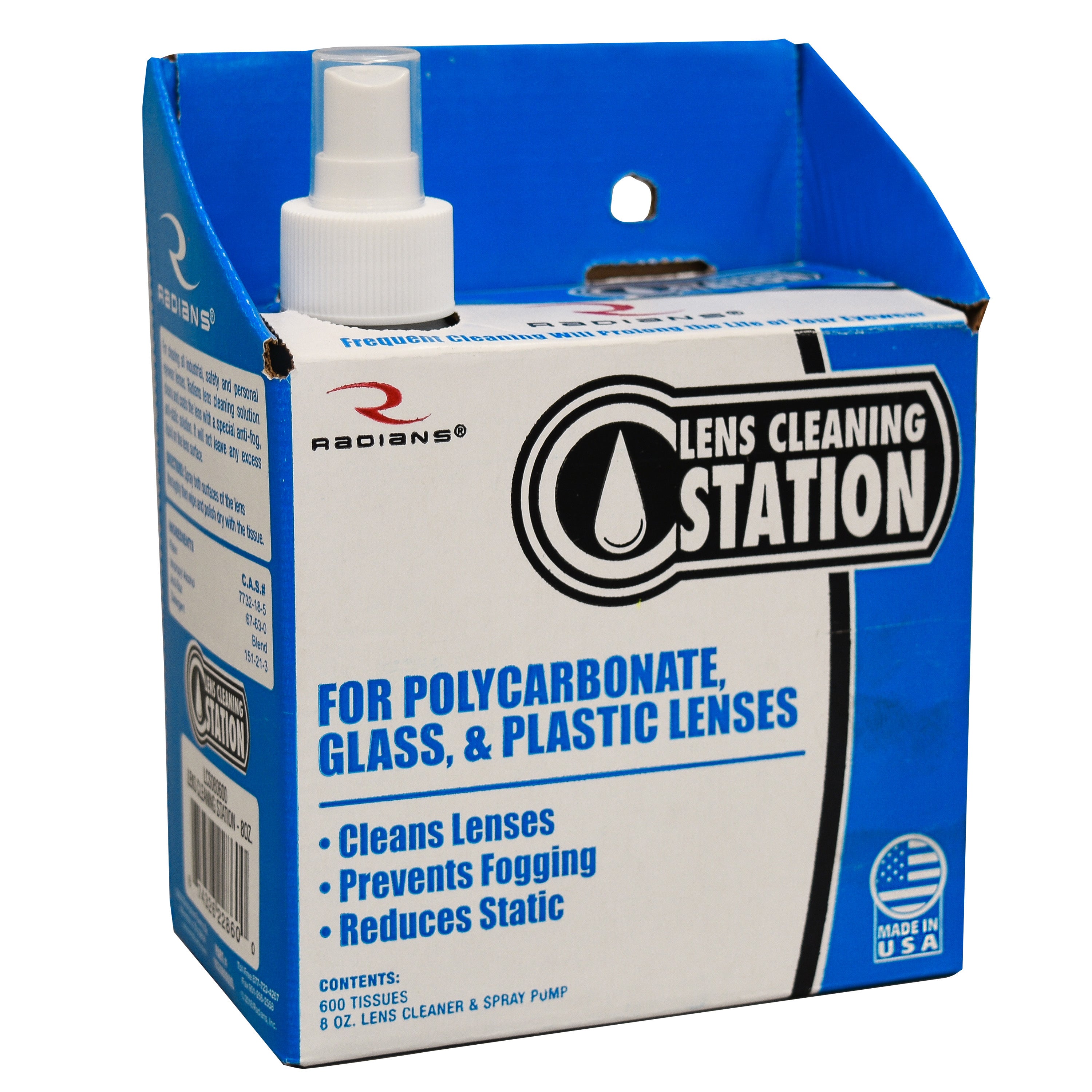 Estación de limpieza de lentes - Pequeña - Solución de 8 oz y 600 toallitas