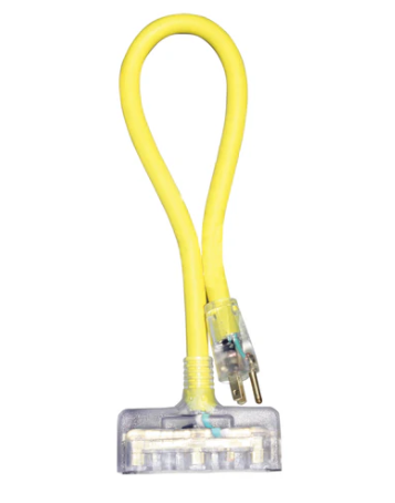 3 Outlet Adapter 12/3 + Lighted Ends
