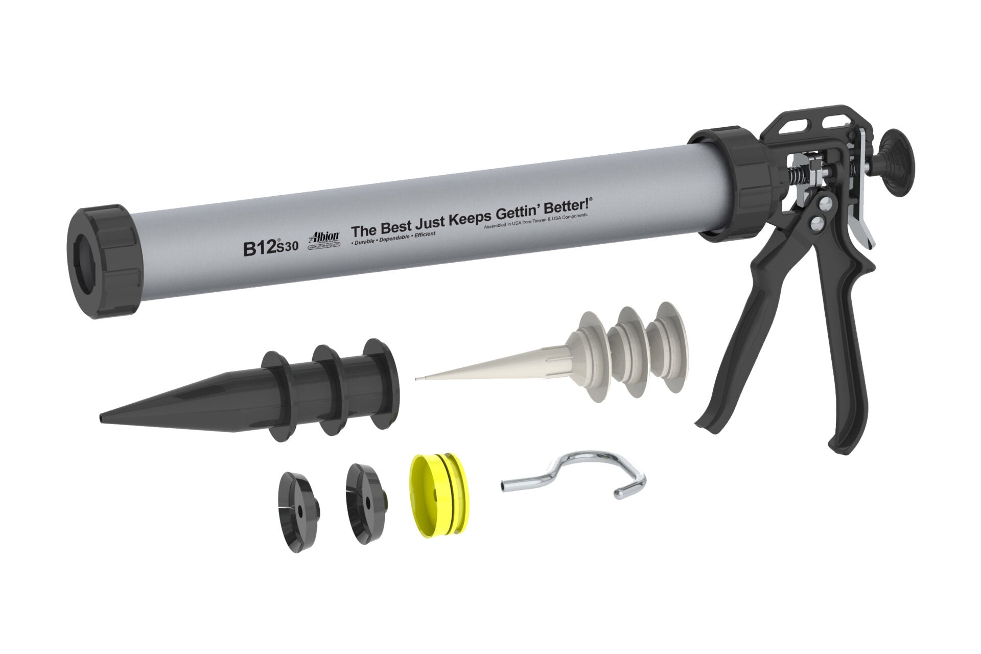 30oz B-Line Manual Sausage Gun w/ Smooth &amp; Efficient 12:1 Ratio Drive - WRYKER Construction Supply