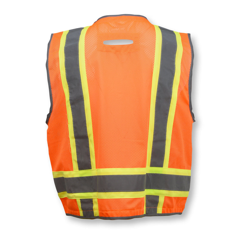 SV6H Type R Class 2 Heavy Duty Two Tone Mesh Surveyor Vest with Solid Pockets