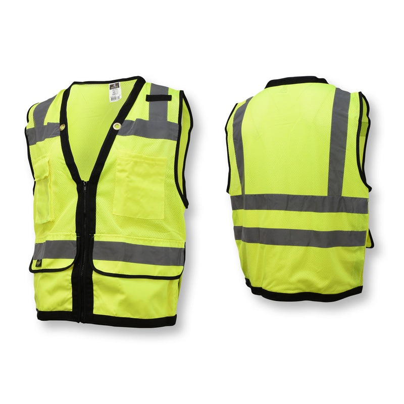Radians SV59Z-2ZGD Class 2 Heavy-Duty Green Surveyor Safety Vest + Large Back Pocket
