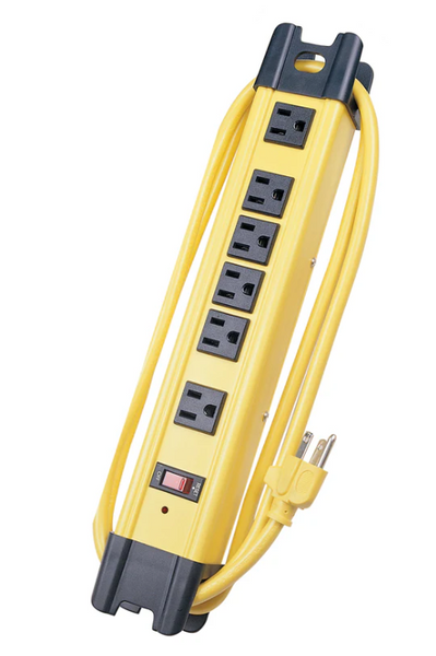 6 Outlet Metal Power Strip with Surge Protection - 6' Length