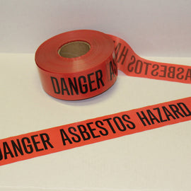 Red " Danger Asbestos Hazard" 3" x 1000'
