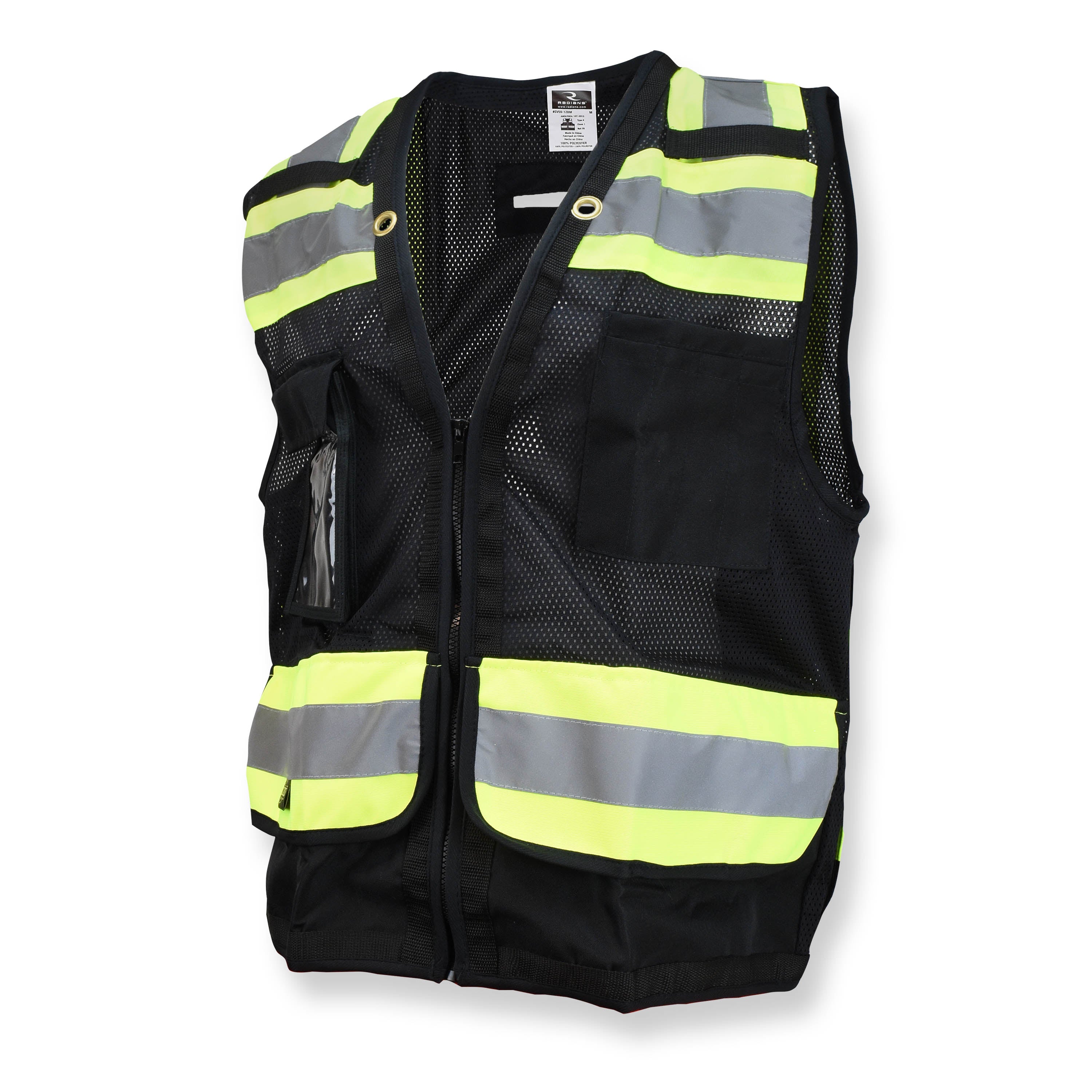 SV59-1 Chaleco de seguridad para topógrafo de servicio pesado tipo O Clase 1 con cremallera