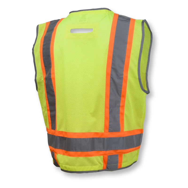 SV6H Type R Class 2 Heavy Duty Two Tone Mesh Surveyor Vest with Solid Pockets