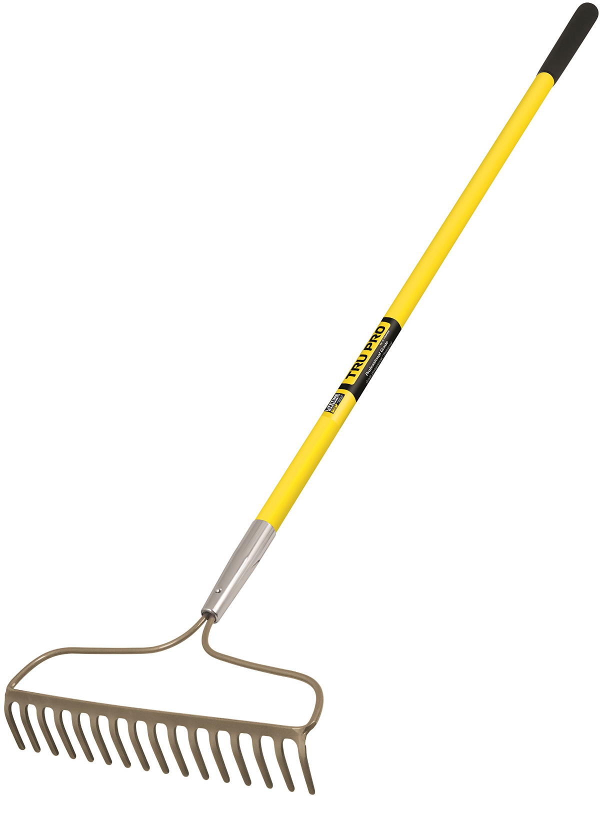 Tru Pro Heavy Duty Bow Rake 16 Tine Fiberglass Handle 9" Grip