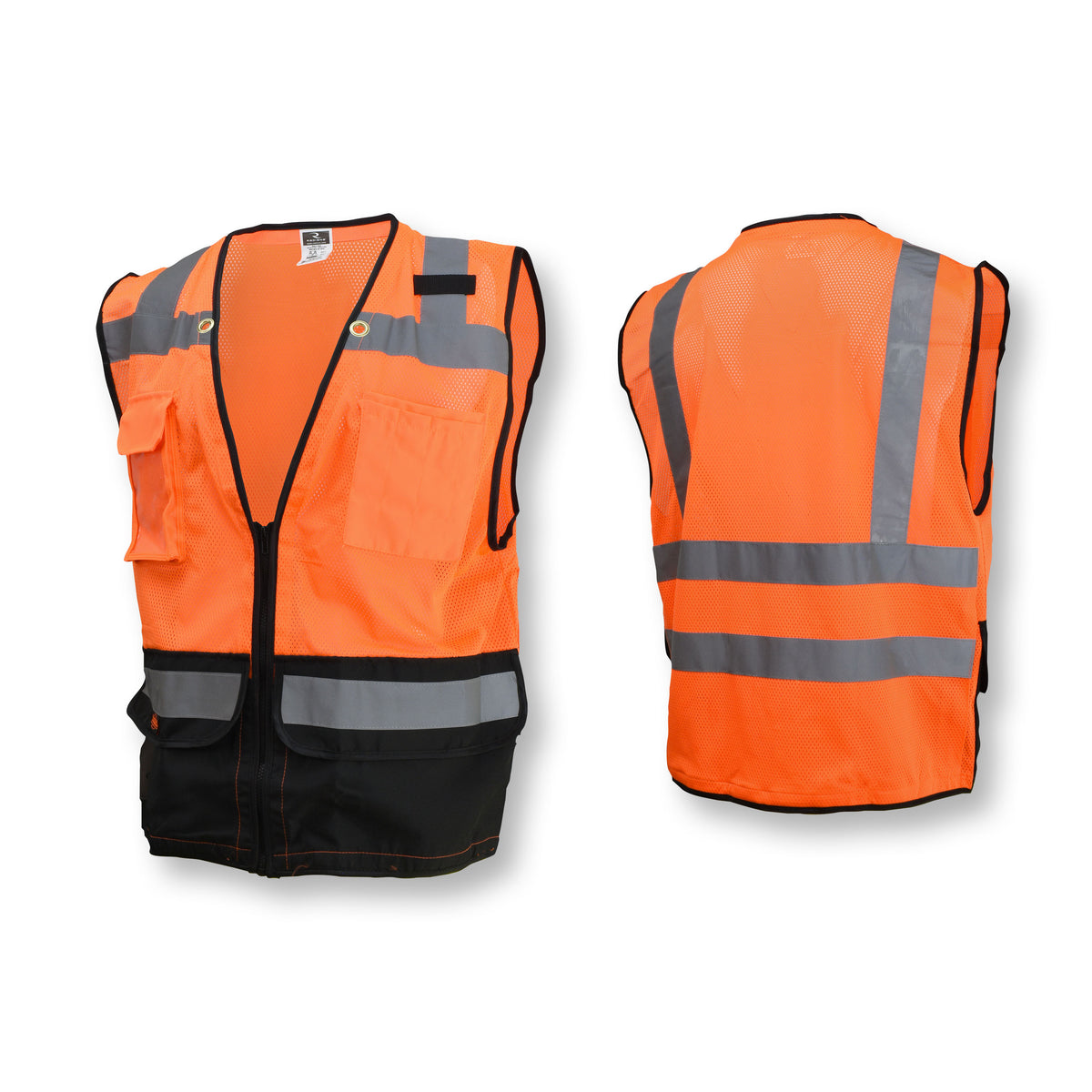 SV59B Chaleco de seguridad para topógrafo de servicio pesado tipo R Clase 2 con cremallera
