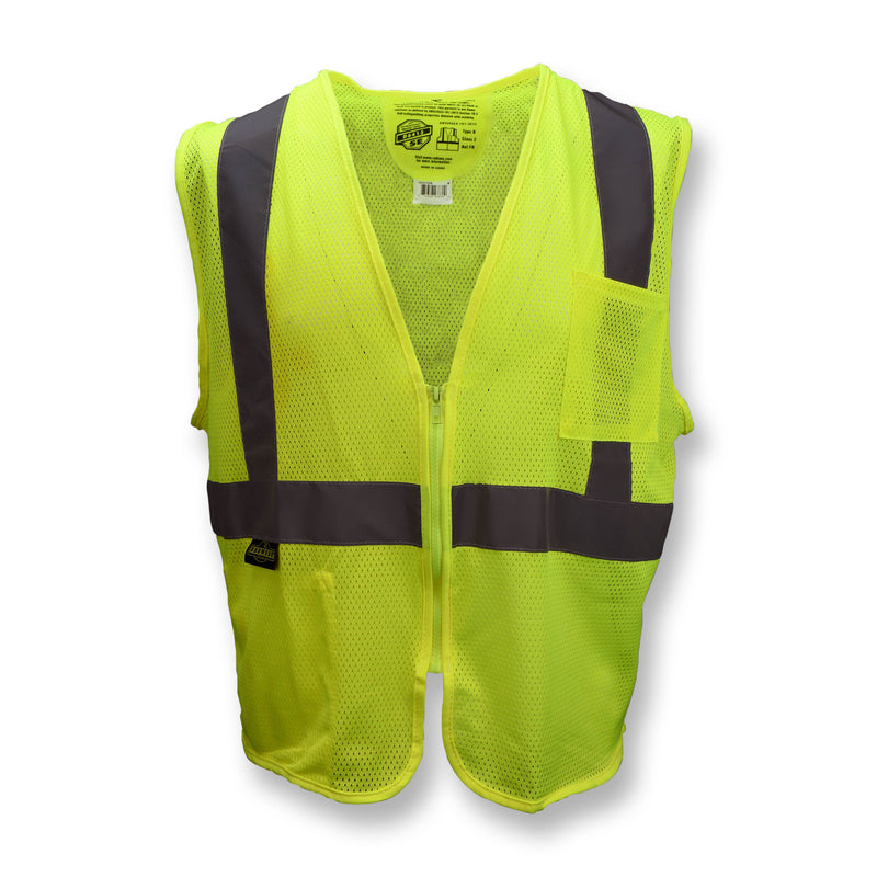 SV25 Economy Class 2 Self-Extinguishing Mesh Safety Vest with Zipper