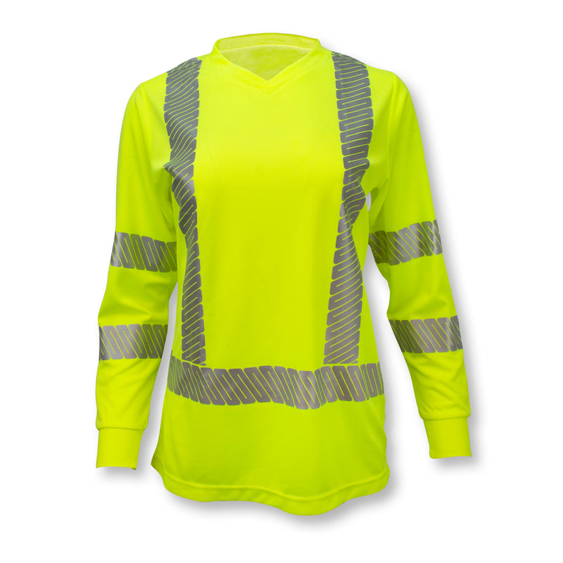 Womens Long Sleeve Safety T-Shirt Class 3 Moisture Wicking ST21W-3