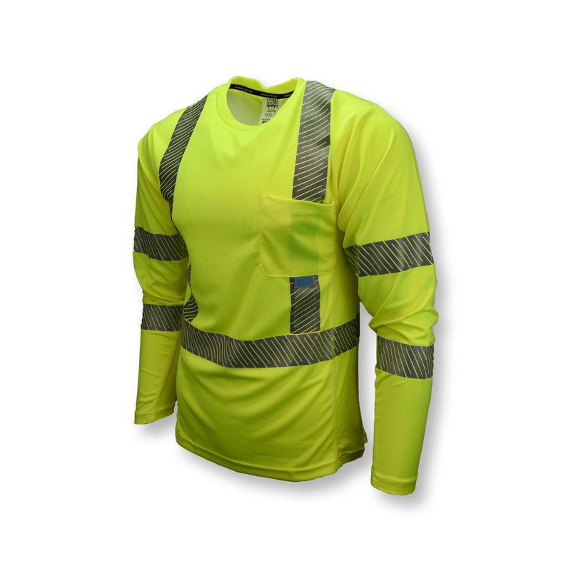 Max-Dri Long Sleeve Shirt Class 3 Green Moisture Wicking w/RADCOOL  2" Segment Tape