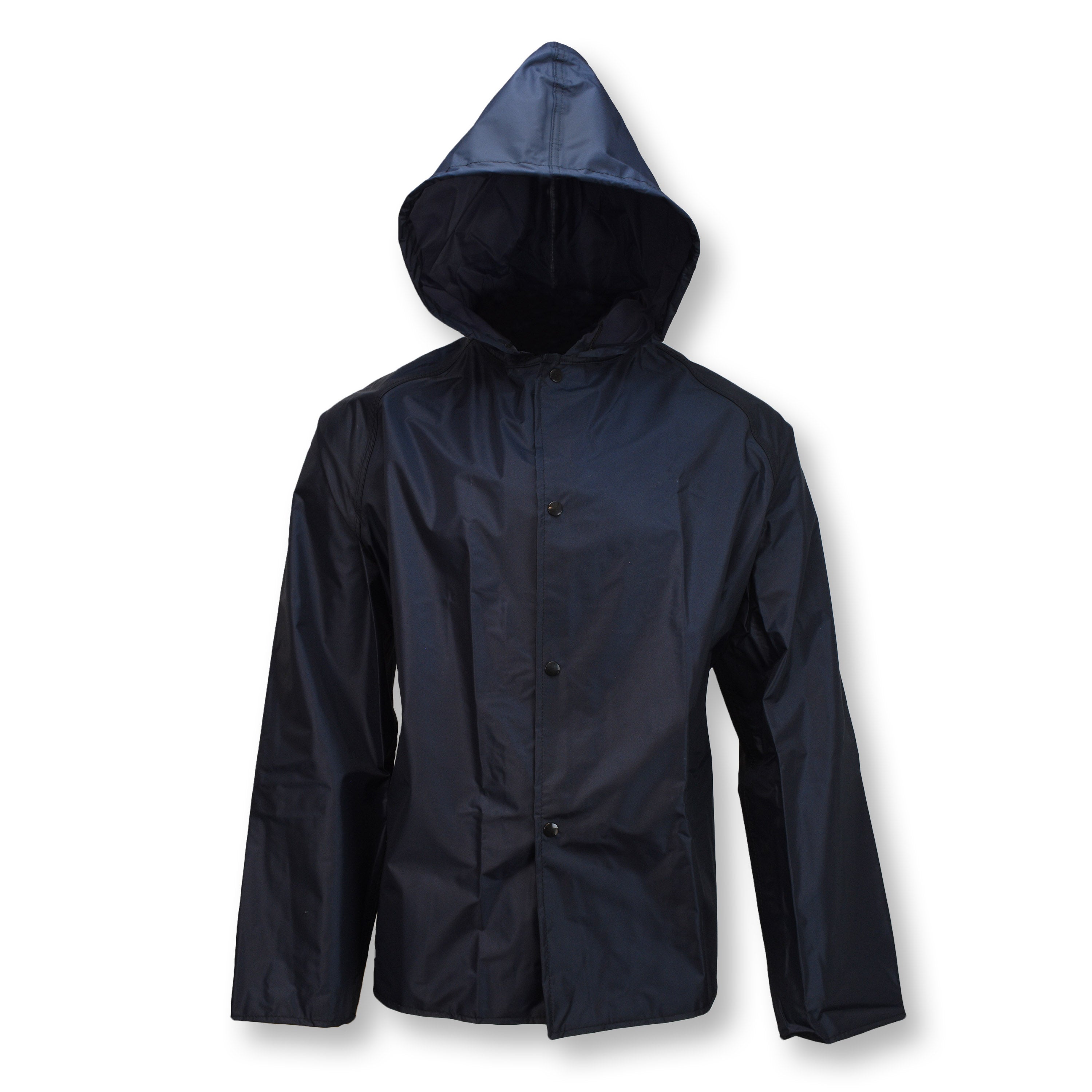 Nylon Rain Jacket With Attached Hood