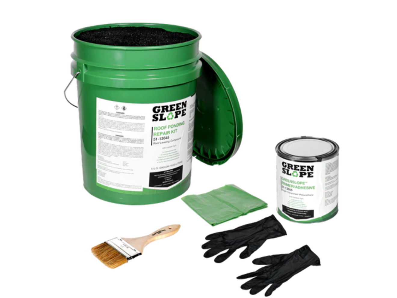 Green Slope Roof Ponding Repair Kit 5 Gallon Pail