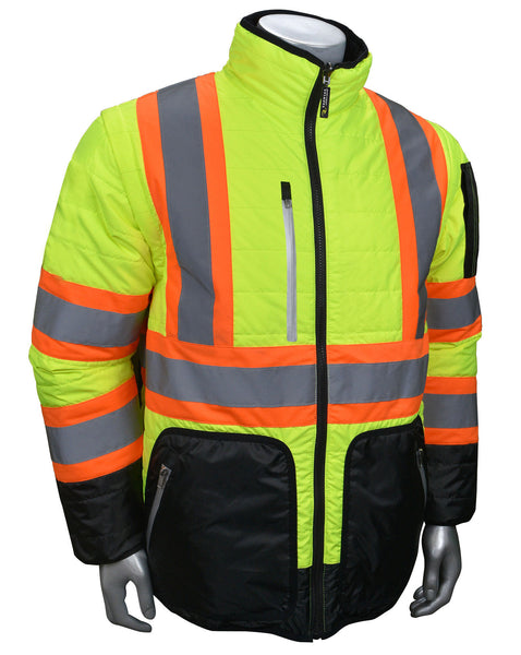 SJ510X-3 Quilted Reversible Jacket with Zip-Off Sleeves X-Back