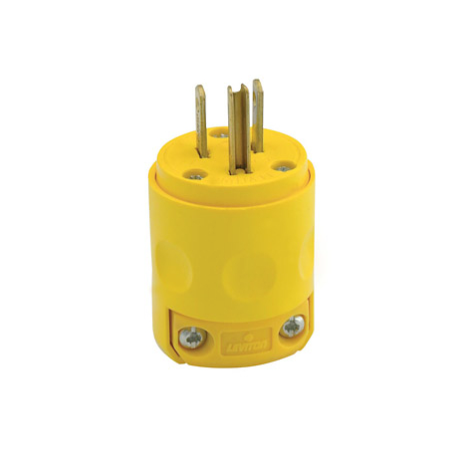 Leviton 515PV Replacement Yellow Plug Nema 5-15P