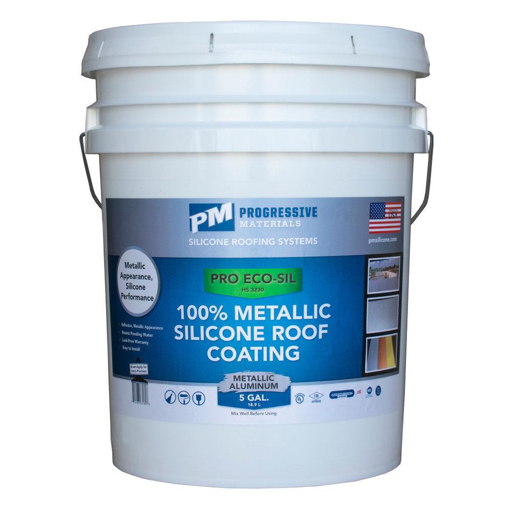 Metallic Aluminum Silicone Roof Coating - 5 Gallon Bucket
