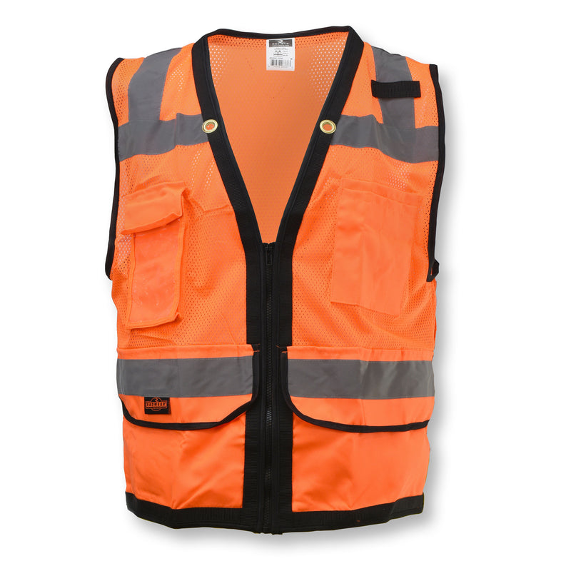 Radians SV59Z-2ZOD Type R Class 2 Heavy-Duty Orange Surveyor Safety Vest + Large Back Pocket