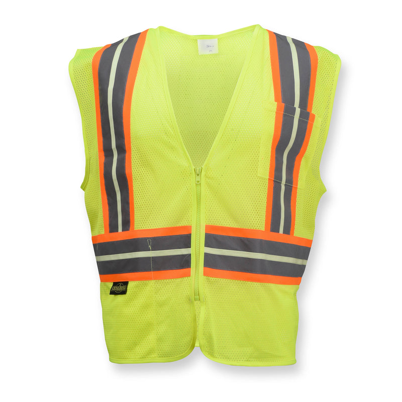 SV22GL-2 Economy Type R Class 2 Safety Glow-in-the-Dark Vest with Two-Tone Trim