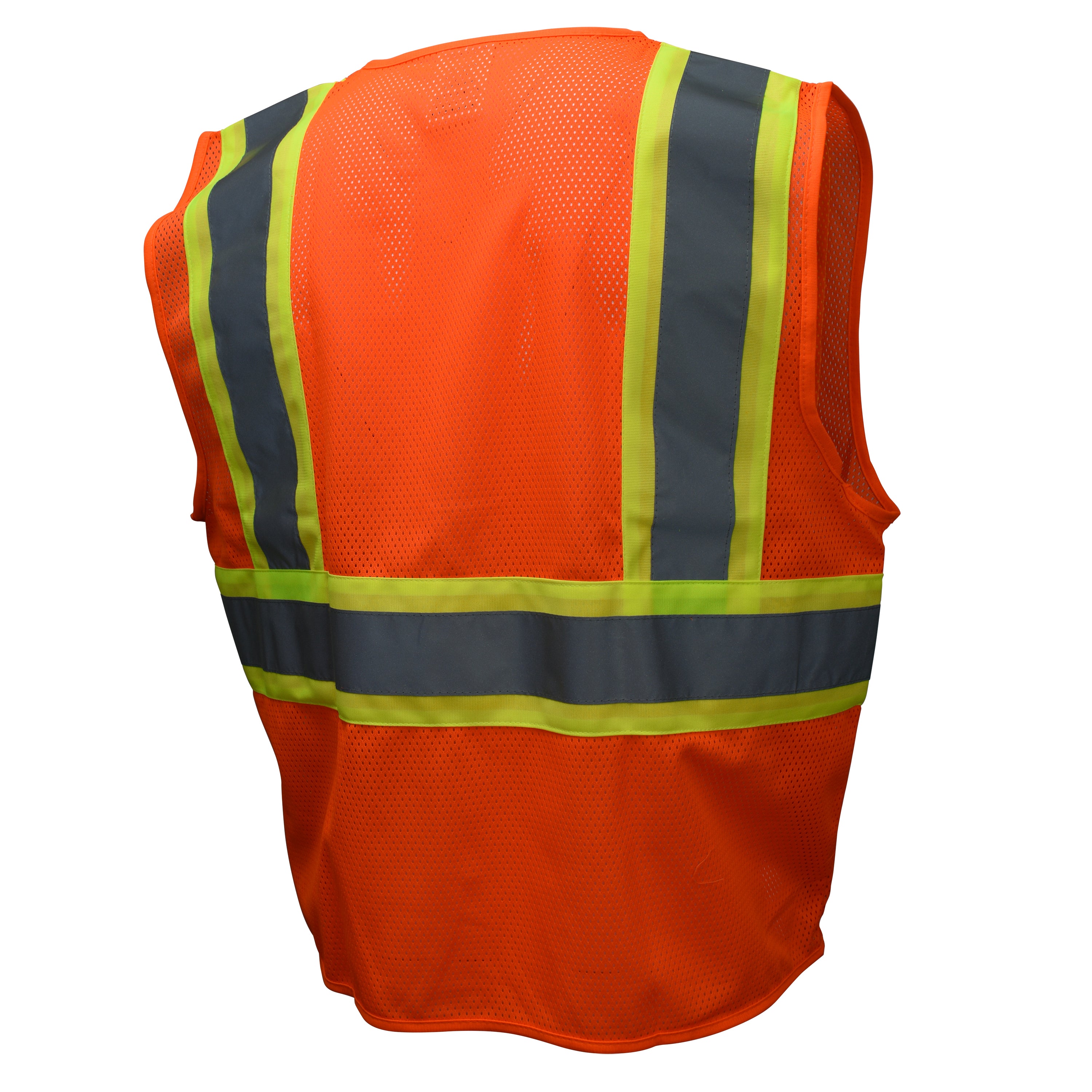 Class 2 Mesh Economy Safety Vest w/2" Tape and Two-Tone Reflective Trim