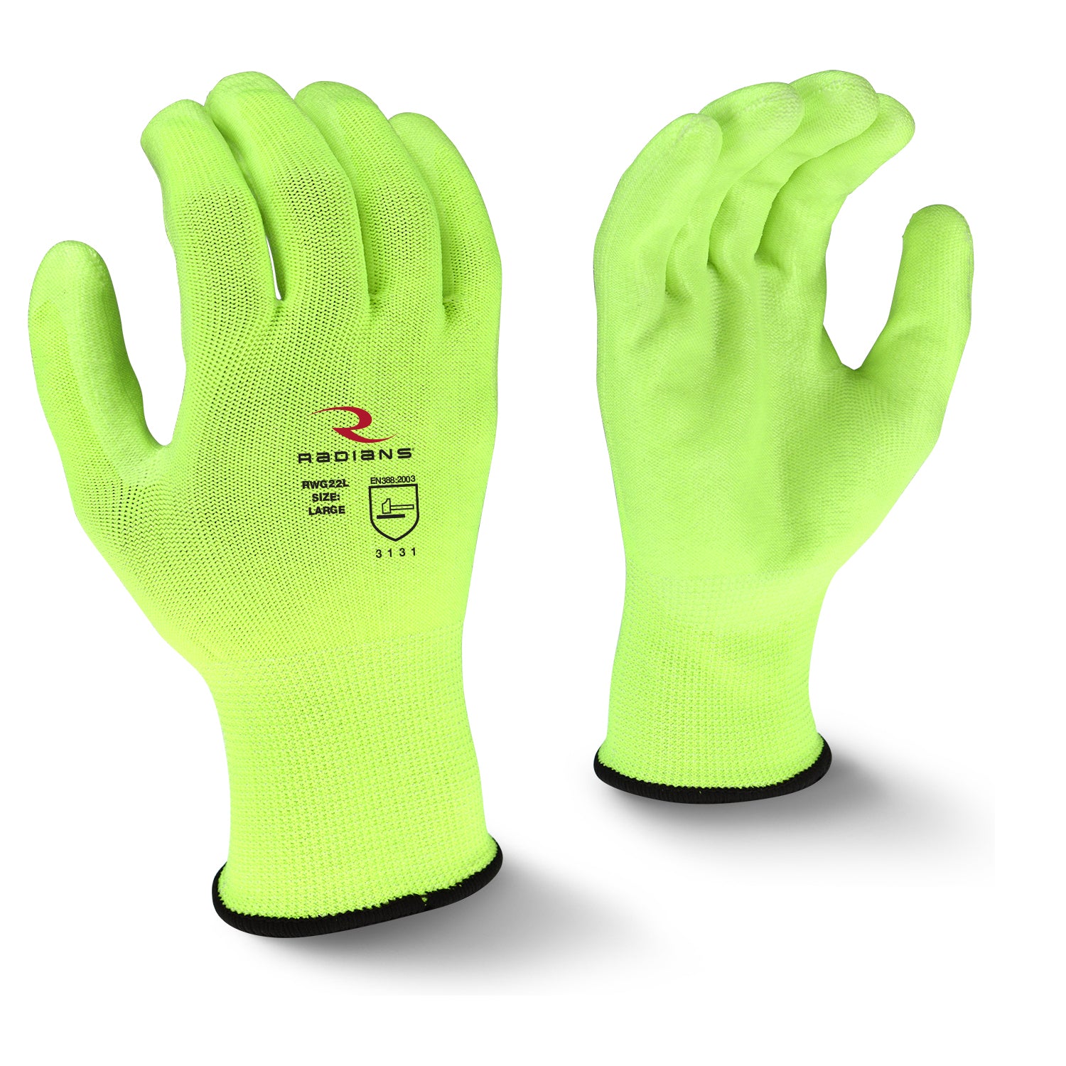 Radians RWG22 Hi-Viz Yellow Nitrile Coated Palm Glove