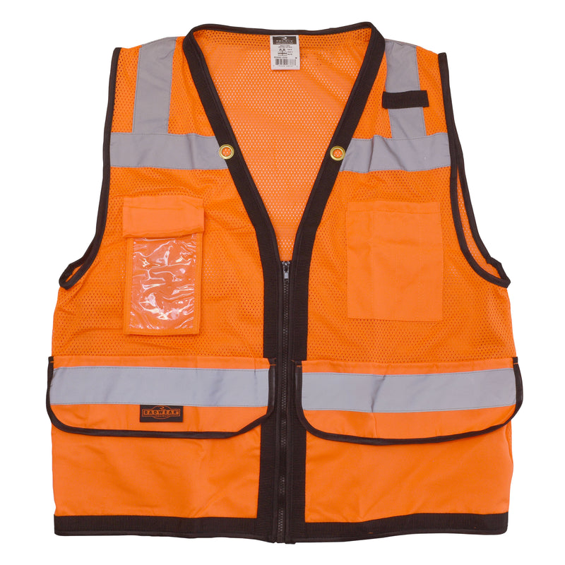 Radians SV59Z-2ZOD Type R Class 2 Heavy-Duty Orange Surveyor Safety Vest + Large Back Pocket