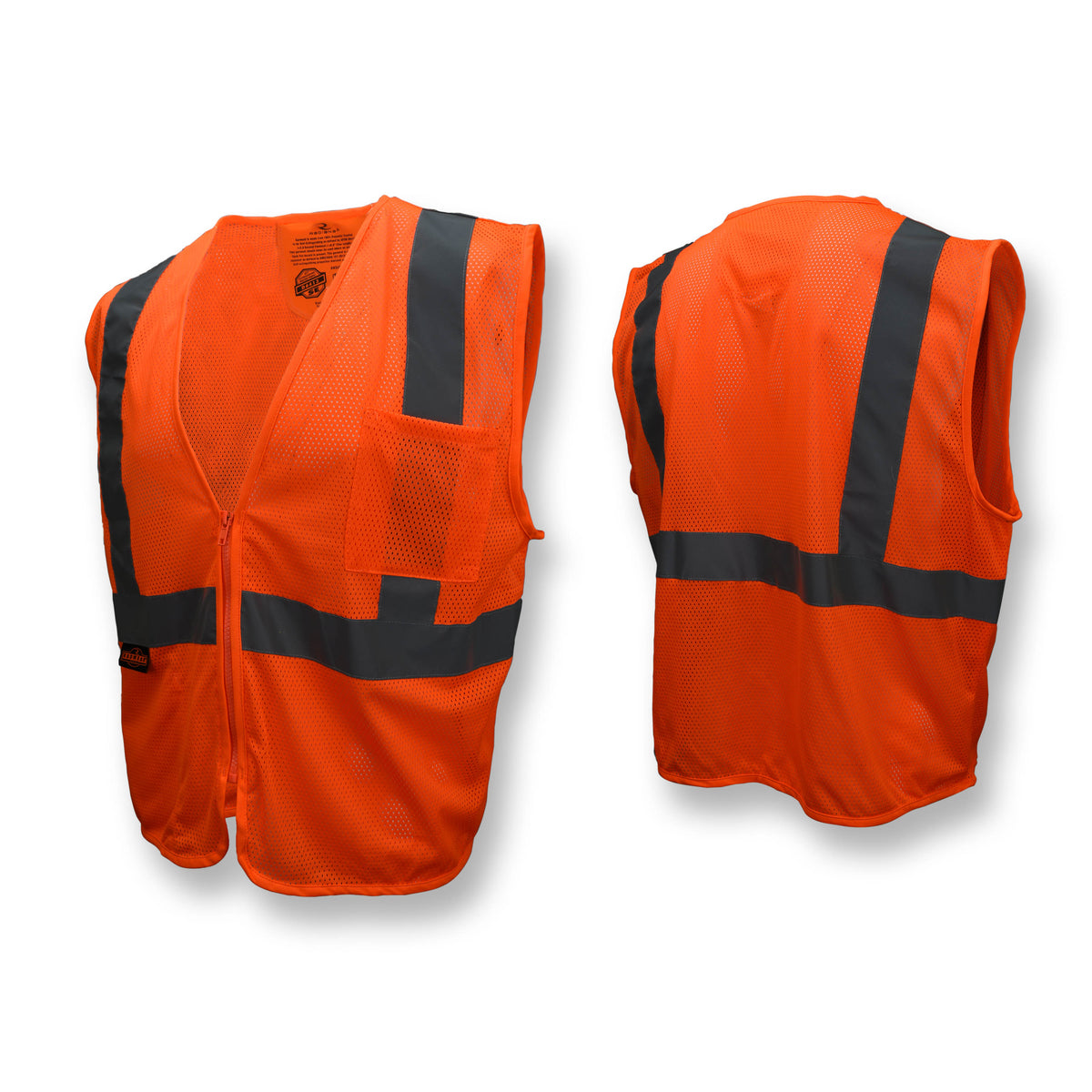 SV25 Economy Class 2 Self-Extinguishing Mesh Safety Vest with Zipper