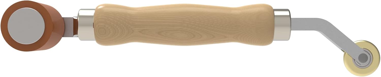 Everhard Double End Seam/Detail Roller | 1-7/16" X 1-3/4" Silicone Roller | 0.196" X 1-1/8" Brass Detailer