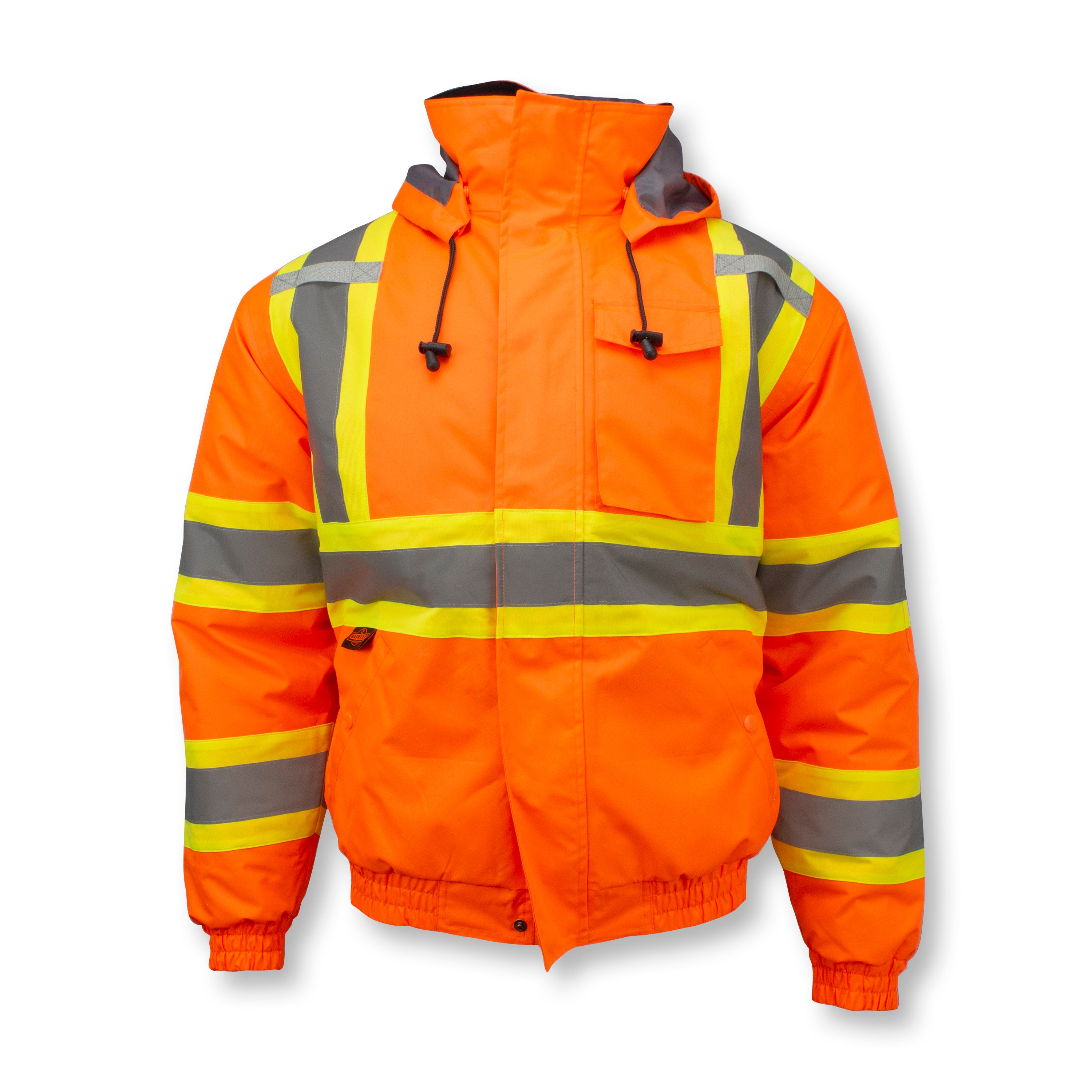 Class 3 X-Back High Visibility Quilted Bomber Jacket with Hood