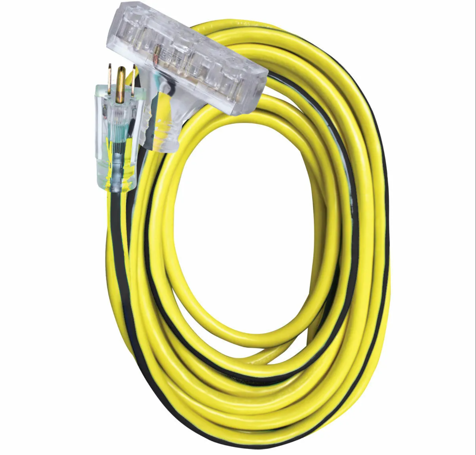 Voltec Outdoor Yellow/Black Extension Cord 12/3 SJTW  Power Block