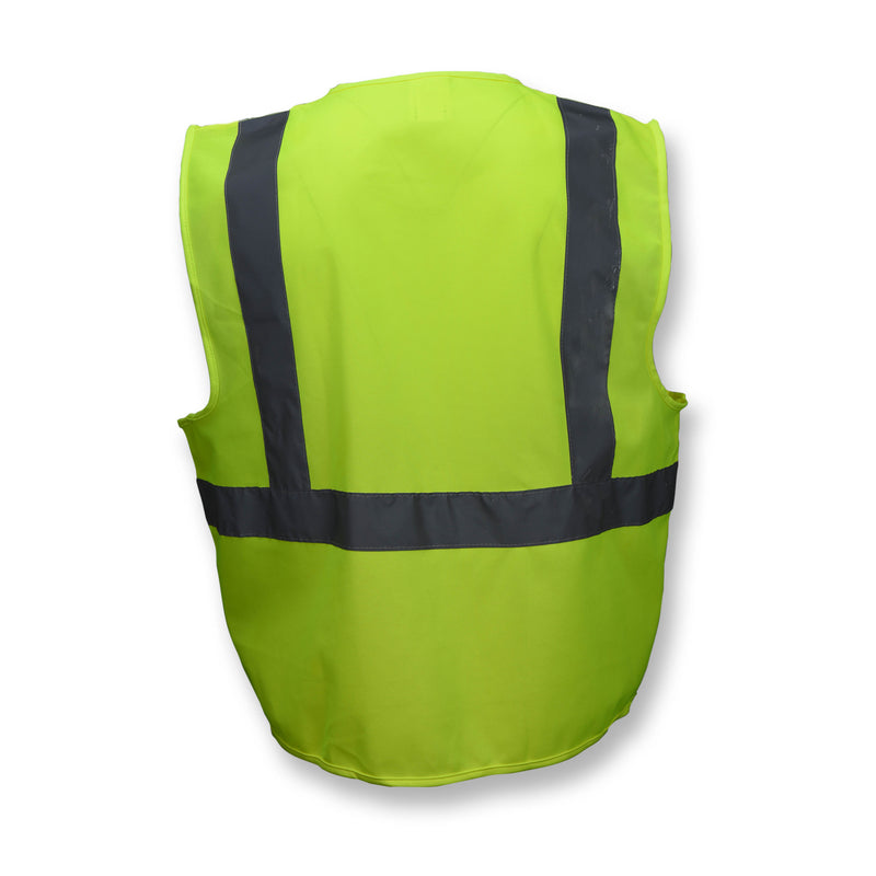 Class 2 Solid Economy Safety Vest with Hook & Loop Closure