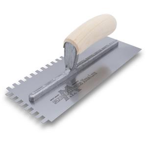Marshalltown 703SD Square Notch Trowel – 3/16 x 1/8 x 3/16 in., Curved Wood Handle