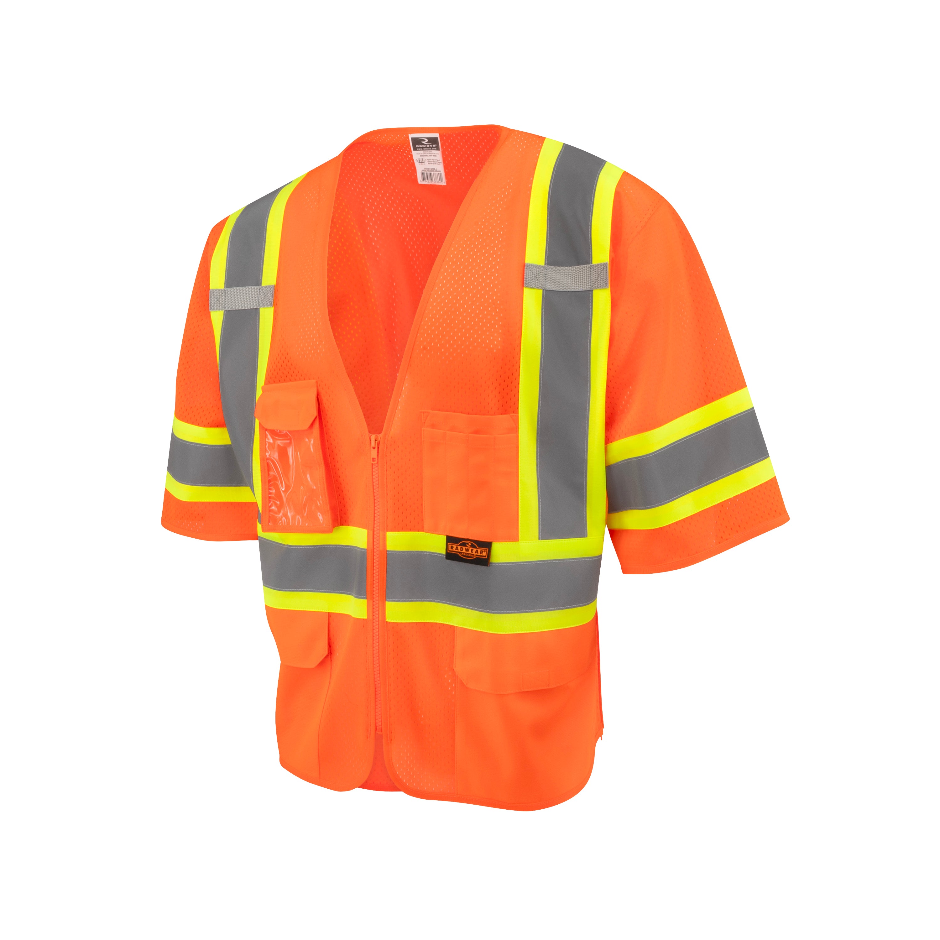 SV232-3 Two Tone Surveyor Type R Class 3 Mesh Safety Vest with Dual Side Zippers