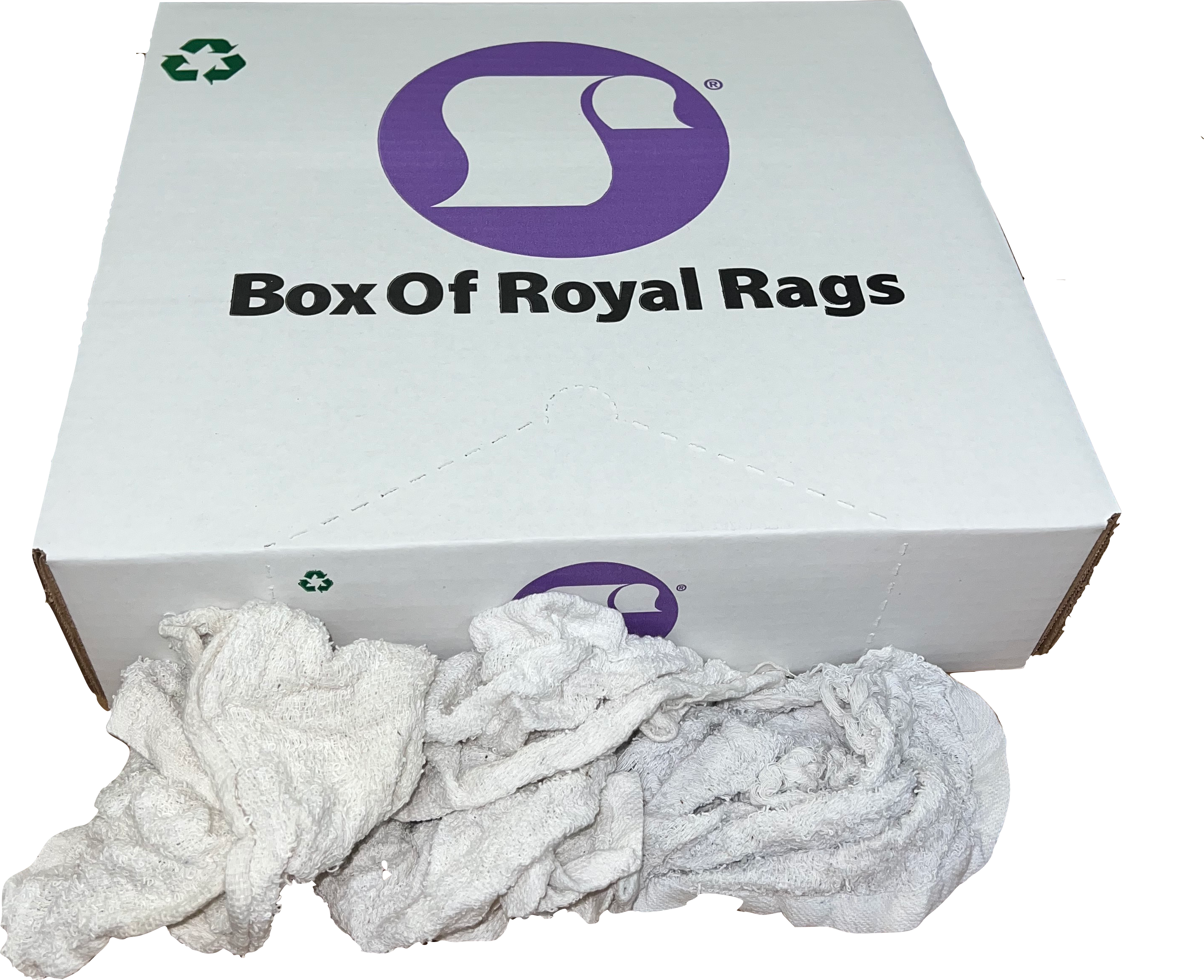 Box of Royal Rags - White Terry Cloth 10LB