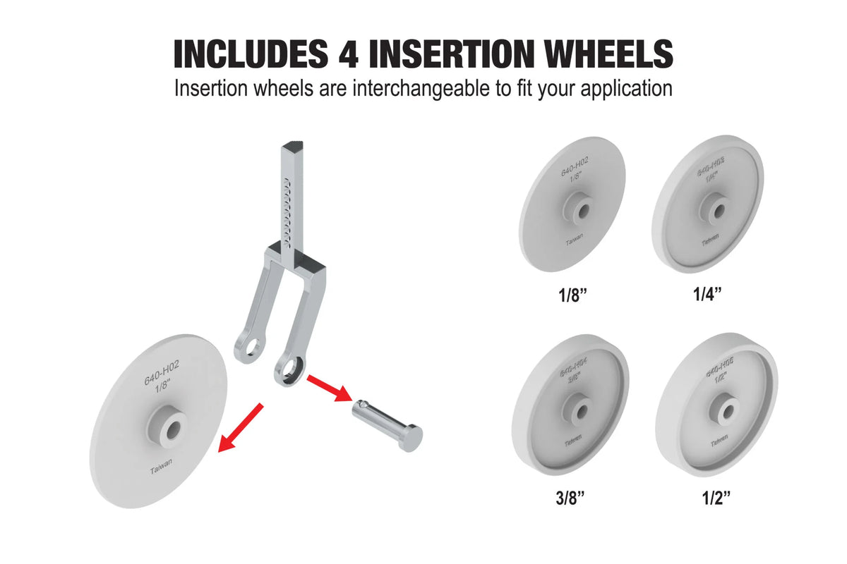 NEW! Backer Rod Insertion Tool with Soft Grip Handle and Picatinny Rail Mount 3 Wheel