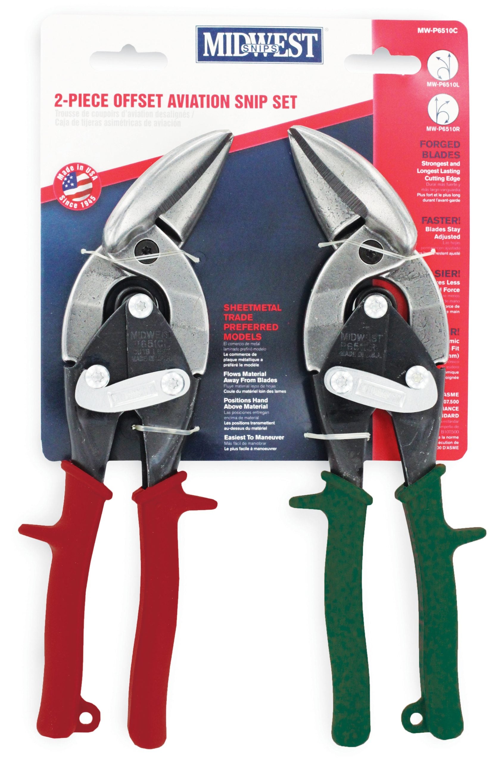 Aviation Snips Offset Left & Right Cutting Set Midwest