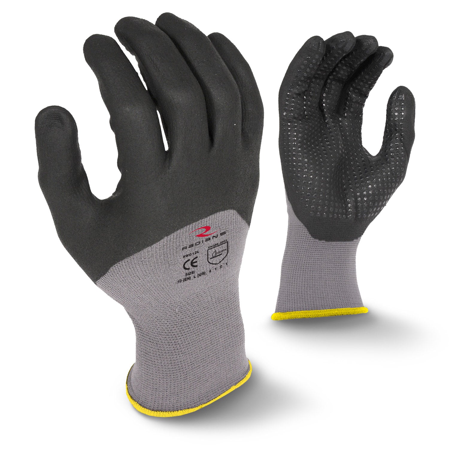 Radians RWG12 3/4 Foam Dipped Dotted Nitrile Work Glove (Pack of 12)