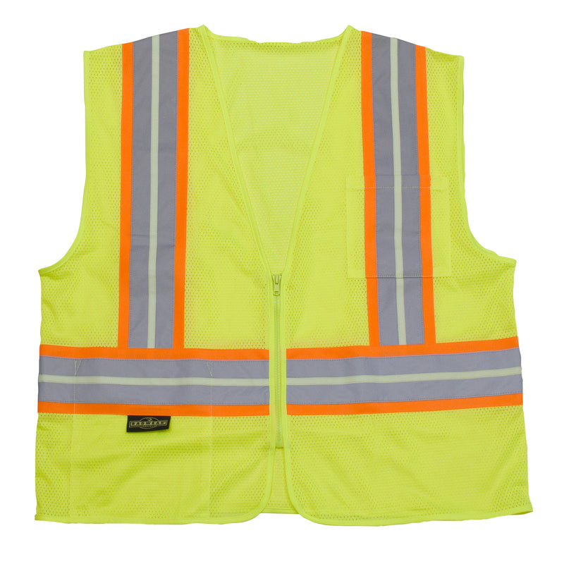 SV22GL-2 Economy Type R Class 2 Safety Glow-in-the-Dark Vest with Two-Tone Trim