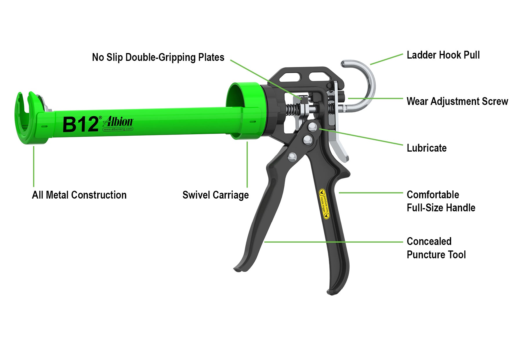 1/10 Gallon B-Line Manual Cartridge Gun w/ 12:1 Drive