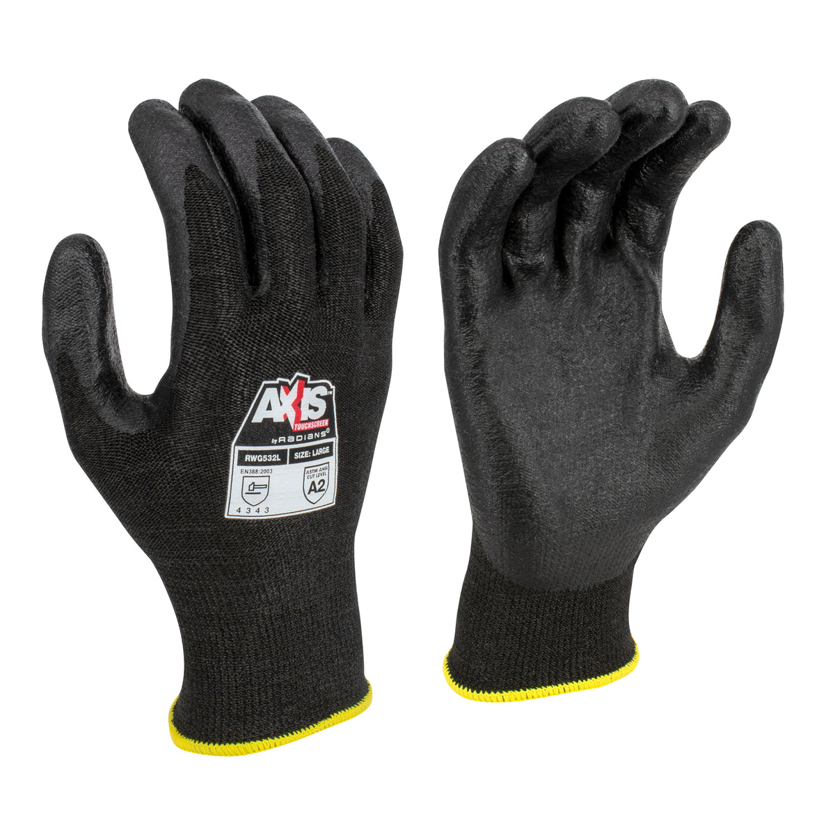 Guante de trabajo con pantalla táctil RWG532 AXIS™ nivel de protección contra cortes A2 (paquete de 12)