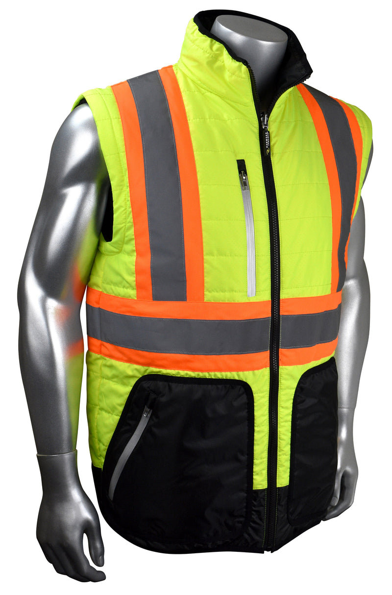 SJ510X-3 Quilted Reversible Jacket with Zip-Off Sleeves X-Back