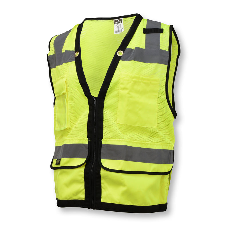 Radians SV59Z-2ZGD Class 2 Heavy-Duty Green Surveyor Safety Vest + Large Back Pocket