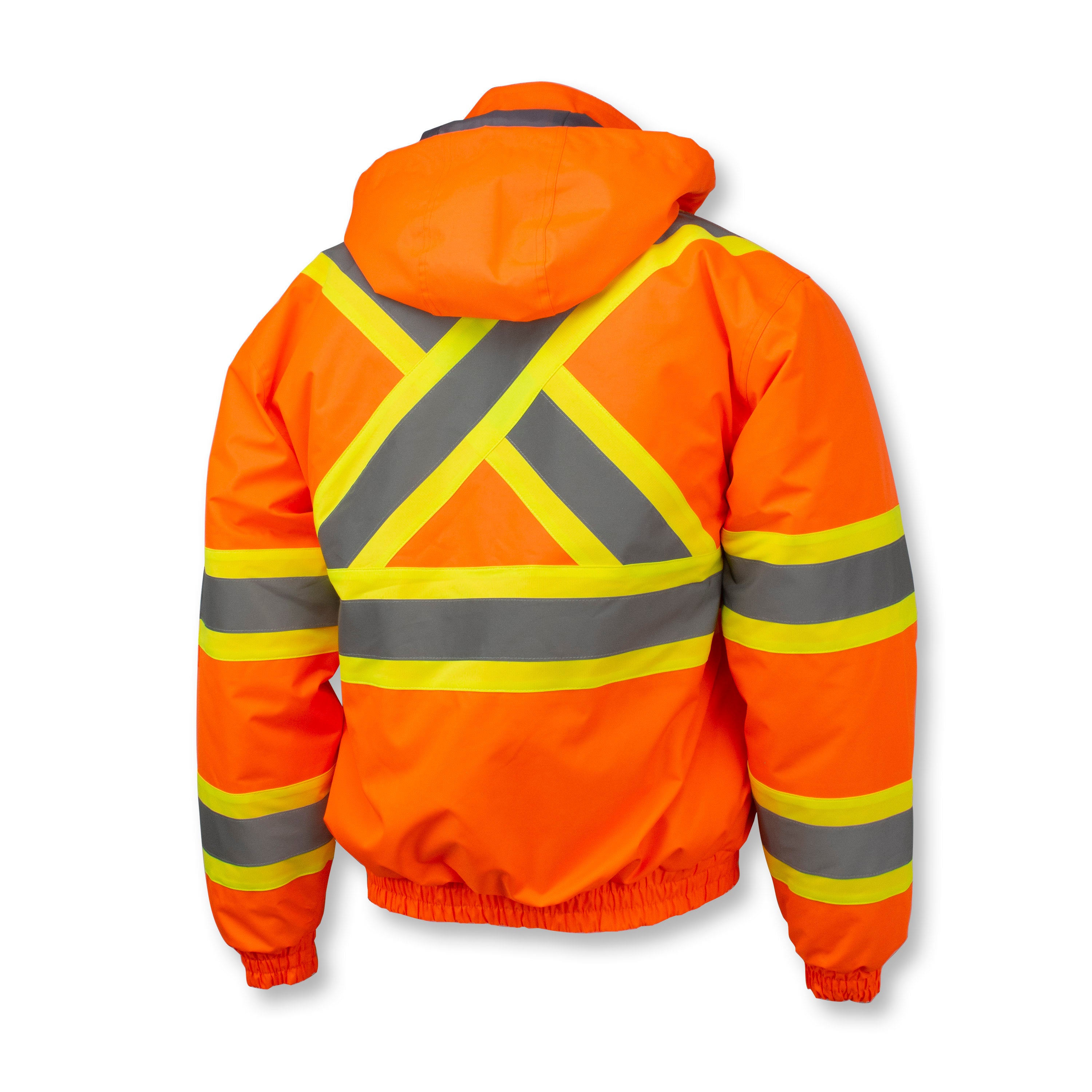 Class 3 X-Back High Visibility Quilted Bomber Jacket with Hood