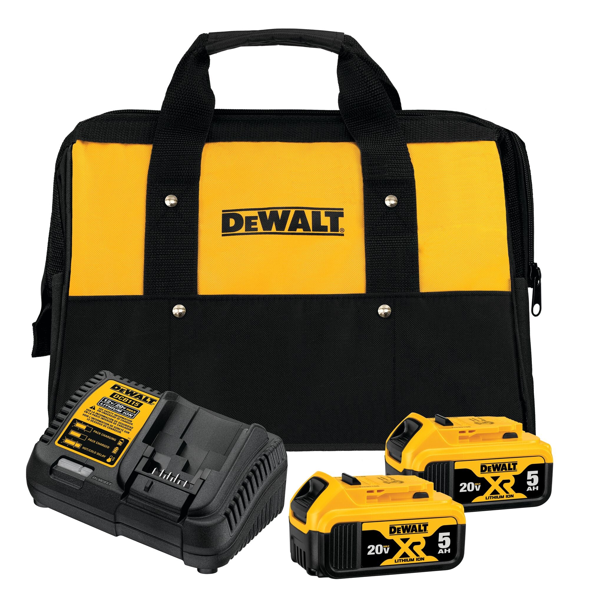 DCB205-2CK DeWALT Starter Kit 2 Batteries and Charger and Bag