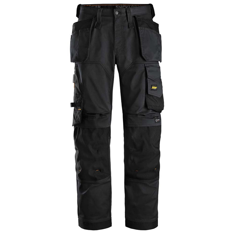 AllroundWork Stretch Loose Fit Work Pants + Holster Pockets (Black/Black)
