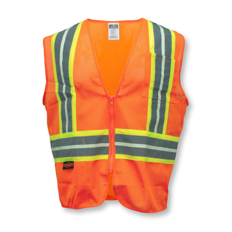 SV22GL-2 Economy Type R Class 2 Safety Glow-in-the-Dark Vest with Two-Tone Trim
