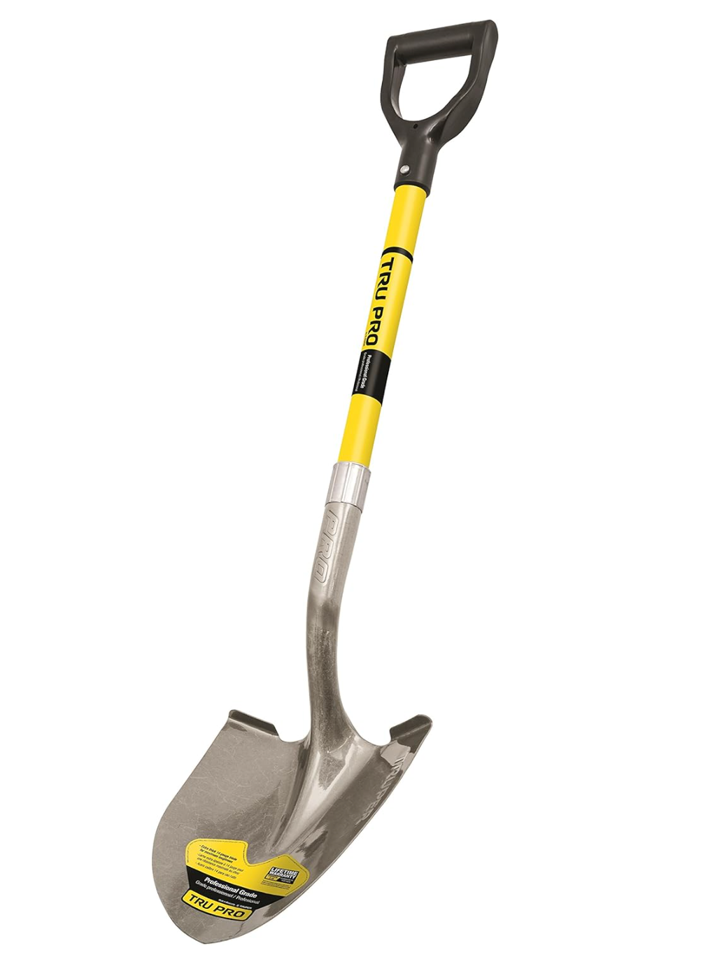 Truper 31200 TRU PRO Round Point Spade Shovel + 29" Fiberglass Handle
