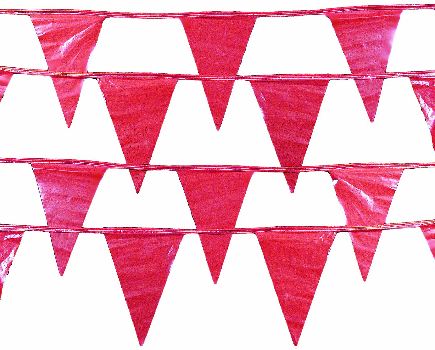 Cortina Safety Perimeter Marker 100 ft Length 12" X 18" Red Pennant Flags
