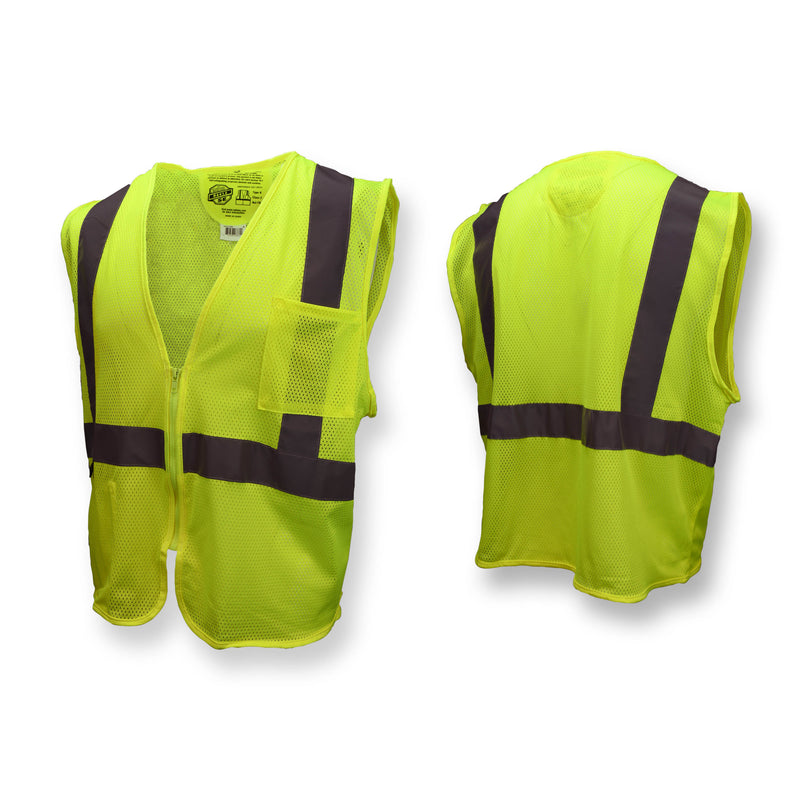 SV25 Economy Class 2 Self-Extinguishing Mesh Safety Vest with Zipper