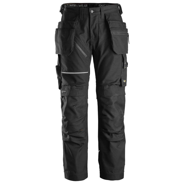 Pantalones de trabajo de lona RuffWork + bolsillos tipo funda (negro/negro)