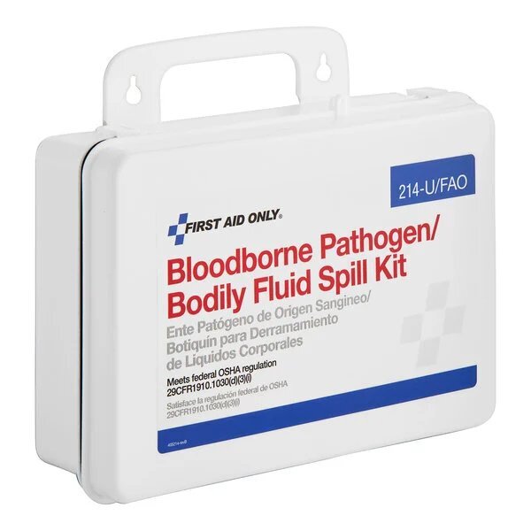 Blood Borne Pathogens Spill Cleanup Kit in Weather Proof Plastic Case for Vehicle or Facility Use